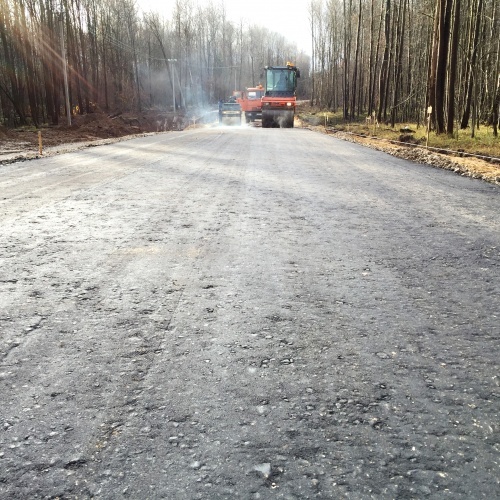 Строительство капитальной дороги через лесной массив